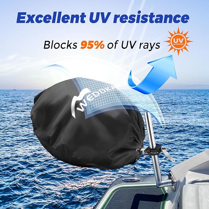Marine Kettle Grill Cover, 100% Solution-Dyed Acrylic Boat Kettle Grill Cover, for Magma Original Size Marine Kettle Gas Grill A10-205, Marine Kettle 3 A10-207-3, Marine Kettle Charcoal Grill A10-104