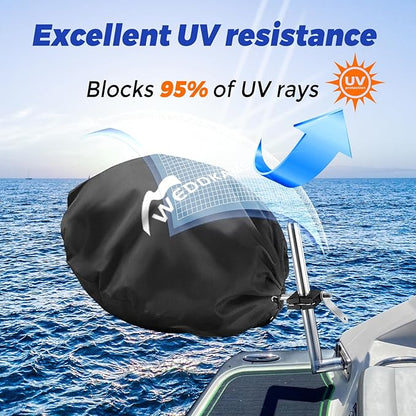 Marine Kettle Grill Cover, 100% Solution-Dyed Acrylic Boat Kettle Grill Cover, for Magma Original Size Marine Kettle Gas Grill A10-205, Marine Kettle 3 A10-207-3, Marine Kettle Charcoal Grill A10-104