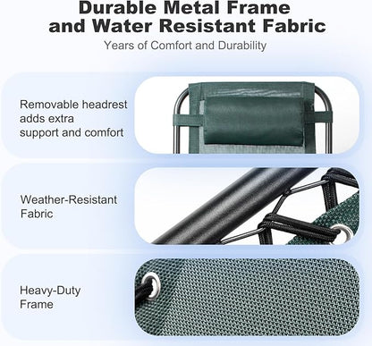 Nazhura Set of 2 Relaxing Recliners Patio Chairs Adjustable Steel Mesh Zero - Image 5