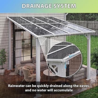 Aoxun 8’x10’ Gazebo with Aluminum Frame & Polycarbonate Panel, Outdoor Patio - Image 6