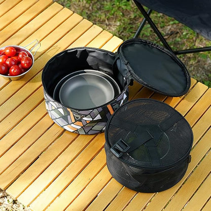 Camping Tableware Bag, Outdoor Hiking Plate Dish Bowl Storage Bag BBQ Dinnerware Organizersfor Picnics Camping Plate Bag