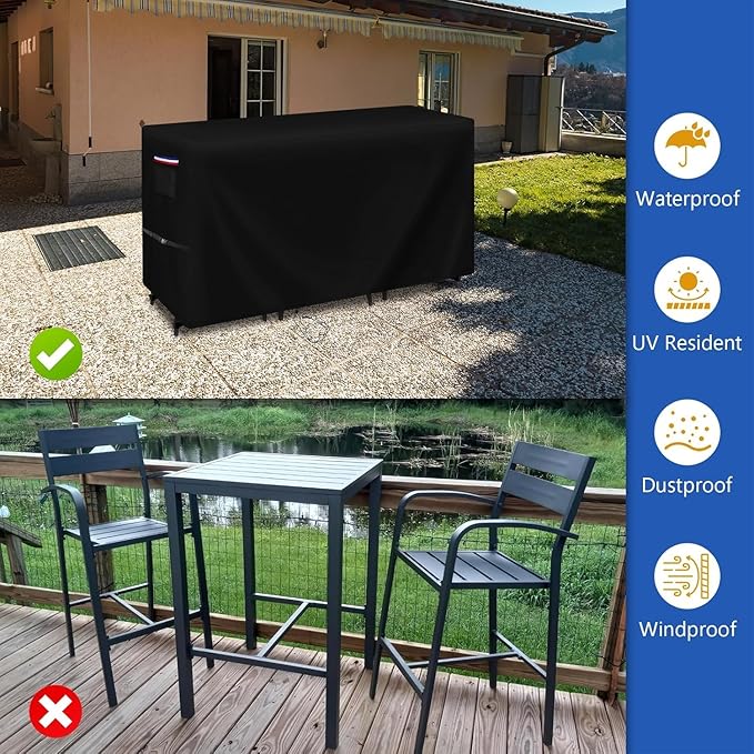 Customized Patio Furniture Covers for Table and Chairs, Personalized Heavy Duty Waterproof Patio Set Cover for Patio Furniture Set/Outdoor Balcony Furniture Sets, Rectangular