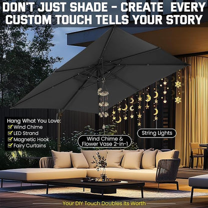 Hoteel Outdoor Patio Umbrella - 10ft Cantilever Umbrella - Image 6