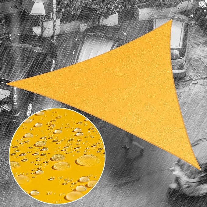 Royal Shade 13' x 24' x 27.3' Yellow Triangle Waterproof Sun Shade Sail Order by RoyalShade