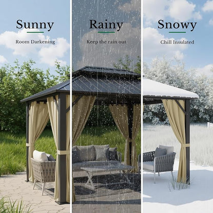 Outdoor Curtains W52 x L95 Inch Cream Beige, 1 Panel | Waterproof Light - Image 5