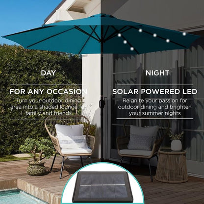 Best Choice Products 10ft Solar Polyester LED Lighted Patio Umbrella w/Tilt - Image 3