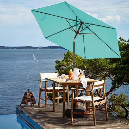 JEAREY 7.5 ft Outdoor Patio Umbrella, Table Umbrella, Peacock Blue | 6 Sturdy - Image 4
