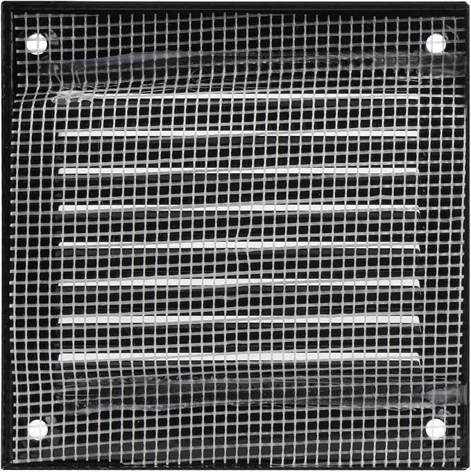 Vent Systems 4'' x 4'' Inch (Overall Dimensions) Pack of 10 - Black - Air Vent Cover Metal Air Return Grill with Built in Guard Screen Mesh - HVAC Vent Duct Cover, Soffit Vent for Indoor & Outdoor