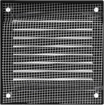 Vent Systems 4'' x 4'' Inch (Overall Dimensions) Pack of 20 - Black - Air Vent Cover Metal Air Return Grill with Built in Guard Screen Mesh - HVAC Vent Duct Cover, Soffit Vent for Indoor & Outdoor