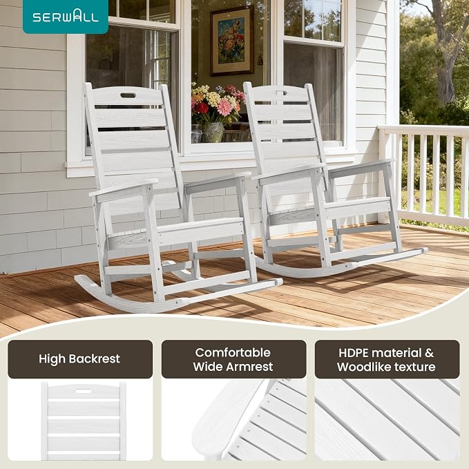 SERWALL HDPE Outdoor Rocking Chair - Image 6