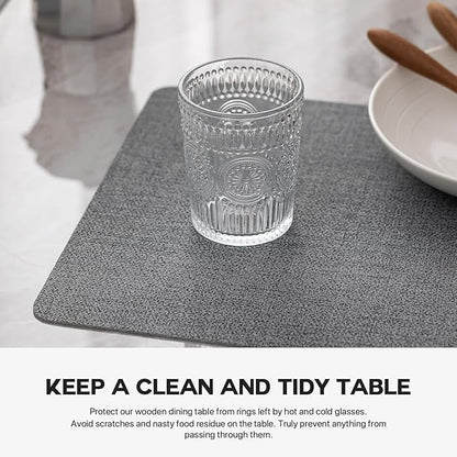 Faux Leather Placemats Set of 4 Vinyl Washable Wipeable Table Mats for Kitchen Dining Table Heat Resistant Waterproof Modern Indoor/Outdoor Placemats Non-Slip Easy Clean Place Mats (Stargaze)