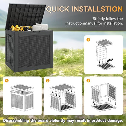 29 Gallon Outdoor Storage Box, Resin Deck Boxes Indoor and outdoor, Waterproof - Image 7