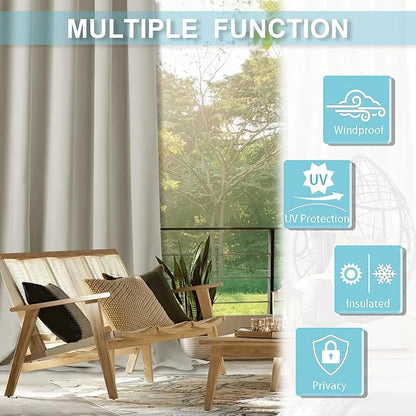 RYB HOME Outdoor Curtains for Patio Waterproof Block Sunlight Thermal Insulated - Image 4