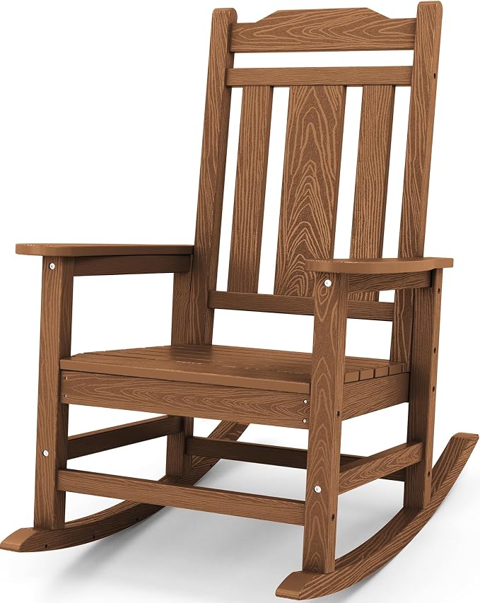 SERWALL Oversized Outdoor Rocking Chair, Patio HDPE Rocking Chair, All Weather by Unknown