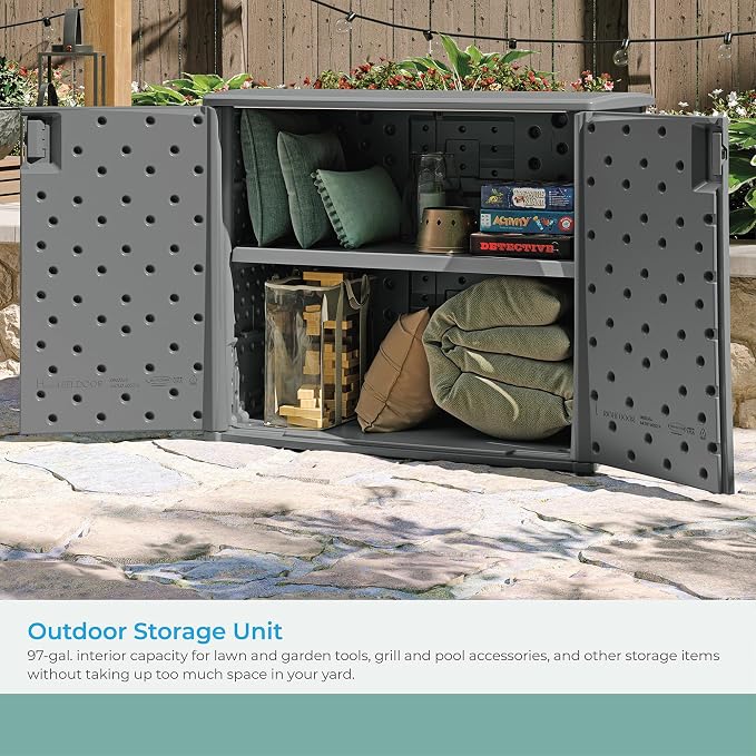 Suncast Lockable Outdoor Cabinet Storage - Image 4