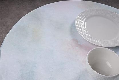 Maison d' Hermine Table Cloth Round Table 100% Cotton 63 Inches Tablecloth Reusable Decorative Everyday Use for Dining Room, Farmhouse, Home, Party, Festive & Wedding Spring Summer - Lazy Summer Days