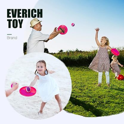 EVERICH TOY Upgraded Toss and Catch Ball Game Set, Kids Toy Stocking Stuffers for Boys Girls Ages 3-12, Includes 2 Paddles 2 Sticky Balls, Water-Resistant Indoor Outdoor Toy for Beach Pool Yard