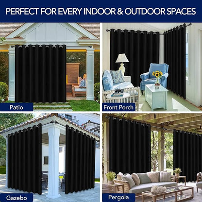PureFit Outdoor Curtains for Patio Waterproof Weatherproof Outside Curtains | - Image 5