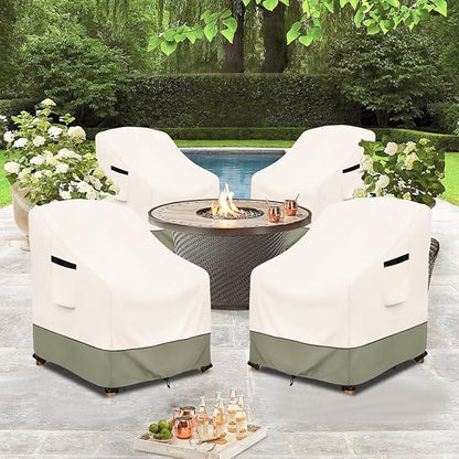 Outdoor Chair Covers 4 Pack 32 W x 35 D x 36 H inches,600D Heavy Duty Waterproof Adirondack Chair Cover,Outdoor Furniture Covers for Lawn/Garden Chiar