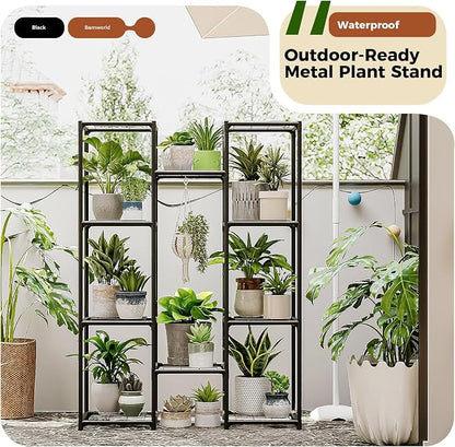 Bamworld Plant Stand Outdoor Metal Plant Shelf - Image 2
