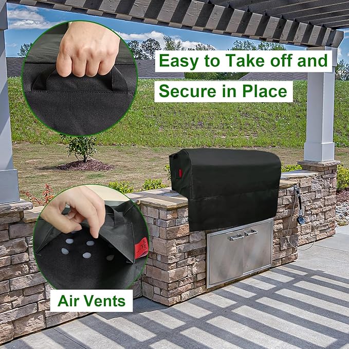 Built-in Grill Cover 37" Fits for Weber Summit Gas Grill S-460,Spire 30",Blaze 32",Hygrill 32",Bull 4 Burner,Brand-Man 30",Most 32"-37" Built in Grill,Island BBQ Grill Top Cover