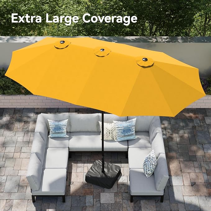PHI VILLA 15ft Large Outdoor Patio Umbrella - Image 2