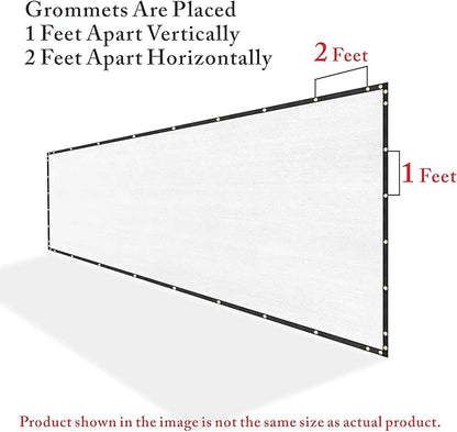 Royal Shade Custom Size 4' x 5' White Fence Privacy Screen Windscreen Cover Netting Mesh Fabric Cloth - Cable Zip Ties Included (We Make Custom Size)