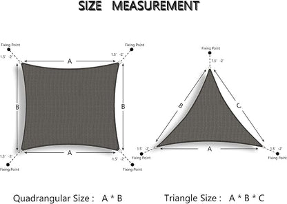 Tronssien Triangle 16'x16'x16' Sun Shade Sail, 95% UV Blockage Canopy Awning - Image 7