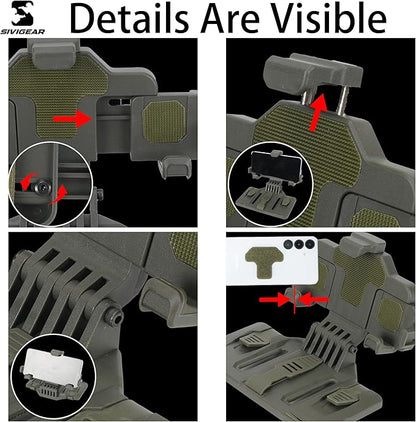 Tactical Phone Holder Available in Full Size Plate Carrier Phone Mount Adjust Nylon Molle Phones Holder for Tactical,Car,Office (Ranger Green)