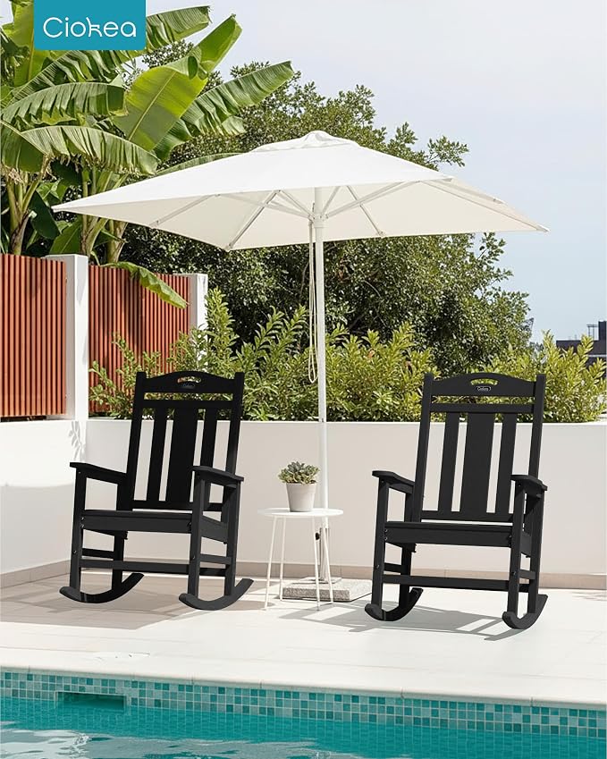 Oversized Outdoor Rocking Chairs Set of 2, 380lbs Heavy-Duty Large Patio Rocker - Image 2