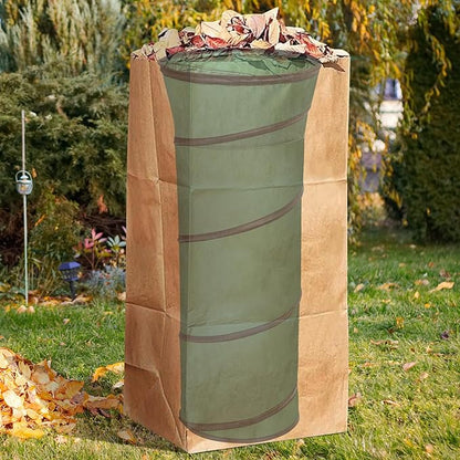 Adnee 2 Pcs Leaf Bag Funnel Holder, Foldable Lawn Bag Chute Stand Fit for 30 Gallon Paper Bags, Reusable Yard Waste Bag Funnel for Handling Garbage and Leaves