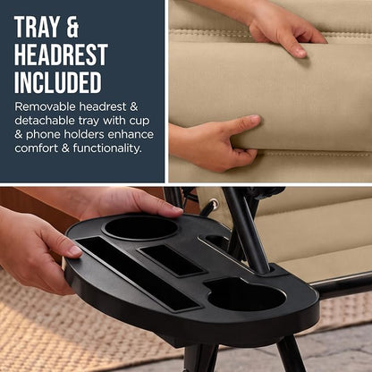 Best Choice Products Oversized Padded Zero Gravity Chair w/Canopy Headrest Cup - Image 9