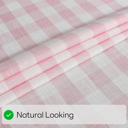 Gingham Table Cloth for Rectangle Tables Pink Checkered Plaid Tablecloth Heavy Duty Cotton Blend Washable & Wrinkle Table Cover for Outdoor Kitchen Dining Picnic Camping (52x86 Inch)