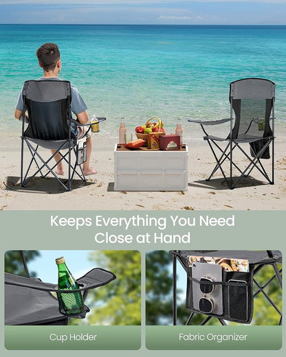 SONGMICS 2 Pack Breathable Camping Chairs, 330 lb Capacity Foldable Outdoor - Image 6