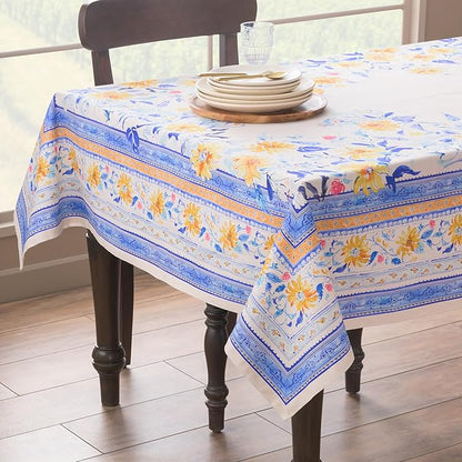Maison d'Hermine Table Cloth Rectangle Table 100% Cotton Tablecloth for Dining Room, Farmhouse, Home, Hotel, Parties & Wedding - Ideal for Easter Decorations Spring & Summer (Girassol, 70" x 140")