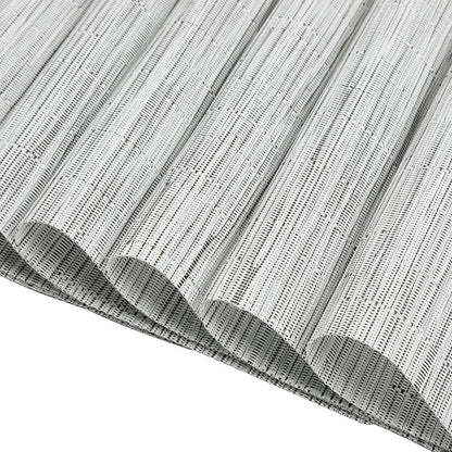 SHACOS Wedge Placemats Set of 8 Woven Vinyl Placemats for Small Round Table Place Mats Wipe Clean Non Slip Table Mats, Gray White