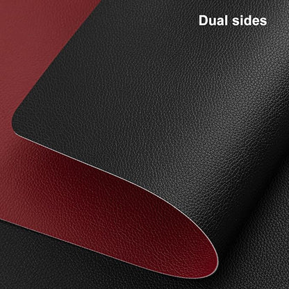 Myir JUN Table Runner Double Sided Vinyl Runner Table 72 Inch Long Runner for Table Washable Waterproof Non-Slip for Home Decorations Red Black,12 x 72 inch