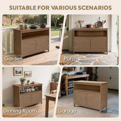HIPS All-Weather Outdoor Storage Cabinet, Outdoor Sideboard - Image 8