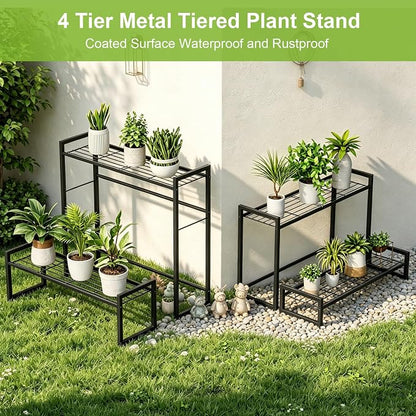 VyGrow Plant Stand, 4 Tier Stackable Tiered Plant Stand, Scalable Heavy Duty - Image 5