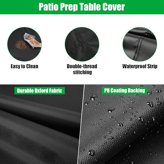 Outdoor Prep Table Cover,30 Inch Waterproof Stainless Steel Prep Cart Table Cover,Patio Kitchen Grill BBQ Food Prep Table Cover - 30 x 18 x 34 Inch