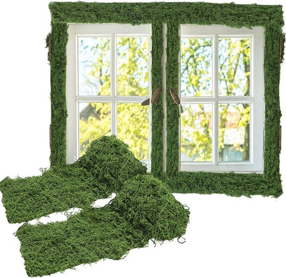 Zeyune 2 Pcs Fake Moss Table Runner for Crafts Artificial Moss Sheet Roll Waterproof Carpet Blanket for Wall Roof Garden Wedding Party Decoration (3.9 x 47 Inch)