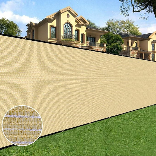 Sunnyglade 4 feet x 150 feet Privacy Screen Fence Heavy Duty Fencing Mesh Shade Net Cover for Wall Garden Yard Backyard (Sand, 4 ft X 150 ft)
