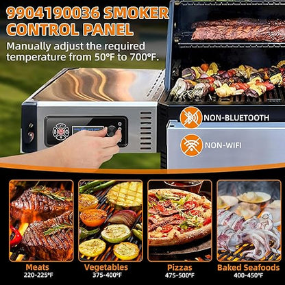 Control Panel for masterbuilt gravity Series 560/800/1050 Outdoor Smoker Grills, Non-wifi & Bluetooth, Power Adapter, Digital Controller Board, Replace 9904190036, 9904200043, 9904200004 Parts