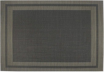 Gugrida Placemats Set of 6 Plaid Checkered Black & Gold PVC Placemat for Dining Table Durable Woven Vinyl Stain tablemats 18"X12"