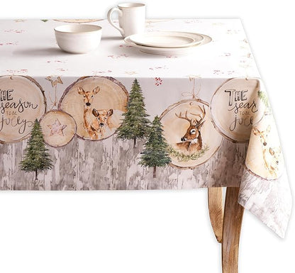 Maison d' Hermine Table Cloth Rectangle Table 100% Cotton 54 x 72 Inches Fall Tablecloth Reusable Everyday Use for Thanksgiving Christmas Decorations Dining Farmhouse Party (Mountain Life)