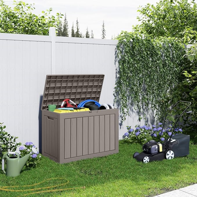 46 Gallon Outdoor Deck Box, Resin Waterproof Storage Box - Image 2