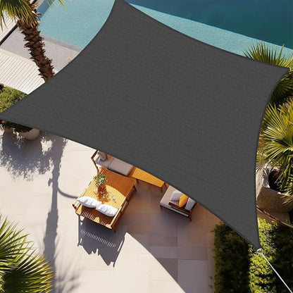 Shade&Beyond Rectangle Sun Shade Sail 08'X12' Permeable Canopy Dark Grey by ShadeBeyond