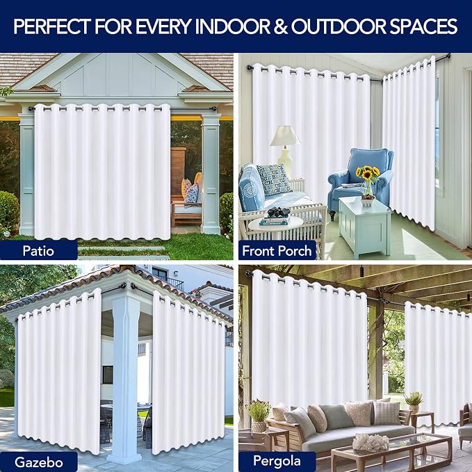 PureFit Outdoor Curtains for Patio Waterproof Weatherproof Outside Curtains | - Image 5