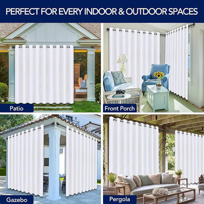 PureFit Outdoor Curtains for Patio Waterproof Weatherproof Outside Curtains | - Image 5