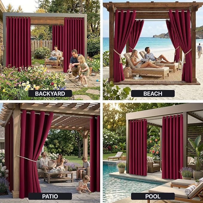 Outdoor Indoor Curtains W52 x L108 - Image 9
